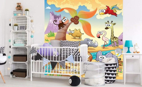 Dimex Savanna Animals Wall Mural 225x250cm 3 Panels Ambiance | Yourdecoration.com