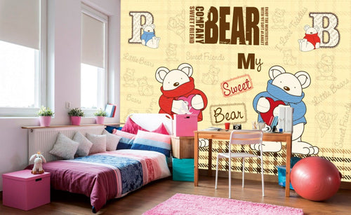 Dimex Teddy Bear Wall Mural 375x250cm 5 Panels Ambiance | Yourdecoration.com