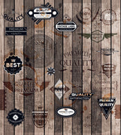 Dimex Vintage Label Wall Mural 225x250cm 3 Panels | Yourdecoration.com