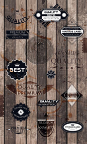 Dimex Vintage Labels Wall Mural 150x250cm 2 Panels | Yourdecoration.com