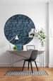 Komar Azul Wall Mural 125x125cm Round Ambiance | Yourdecoration.com