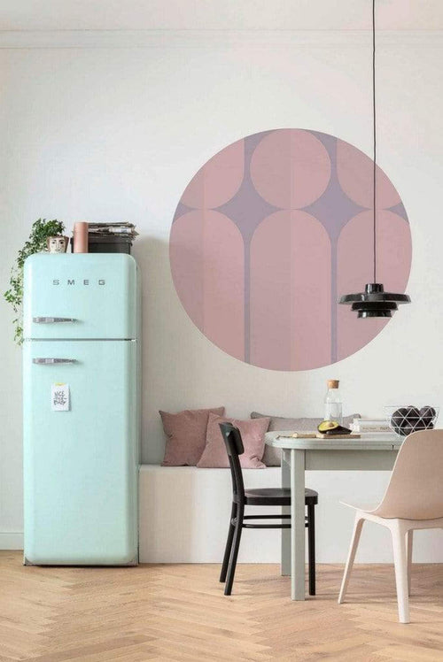 Komar Bauhaus Fusion Wall Mural 125x125cm Round Ambiance | Yourdecoration.com