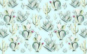 Komar Cactus Blue Non Woven Wall Mural 400x250cm 4 Panels | Yourdecoration.com