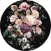 Komar Enchanted Flowers Wall Mural 125x125cm Round | Yourdecoration.com