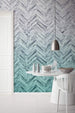 Komar Herringbone Mint Non Woven Wall Mural 400x250cm 4 Panels Ambiance | Yourdecoration.com