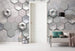 Komar Hexagon Concrete Non Woven Wall Mural 400x250cm 4 Panels Ambiance | Yourdecoration.com