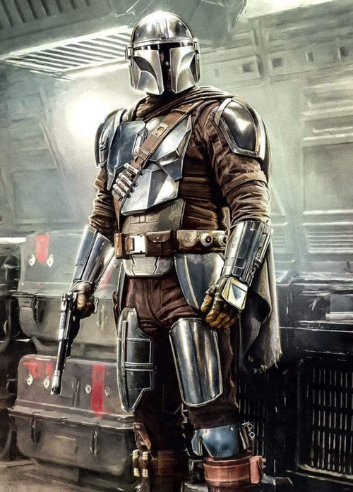 Komar Mandalorian Fight Posture Nonwoven Wall Mural 200x280cm 4 Parts | Yourdecoration.com