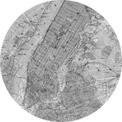 Komar Map Wall Mural 125x125cm Round | Yourdecoration.com