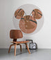 Komar Minnie Terra Self Adhesive Wall Mural 125x125cm Round Ambiance | Yourdecoration.com