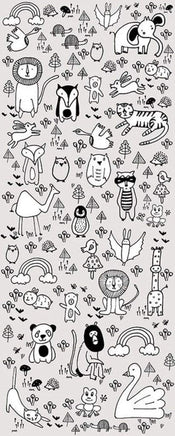 Komar Scribble Park Non Woven Wall Mural 100x250cm 1 baan | Yourdecoration.com