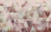 Komar Triangles Red Non Woven Wall Mural 400x250cm 4 Panels | Yourdecoration.com