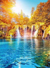 Wizard+Genius Waterfall And Lake In Croatia Non Woven Wall Mural 192x260cm 4 Panels | Yourdecoration.com